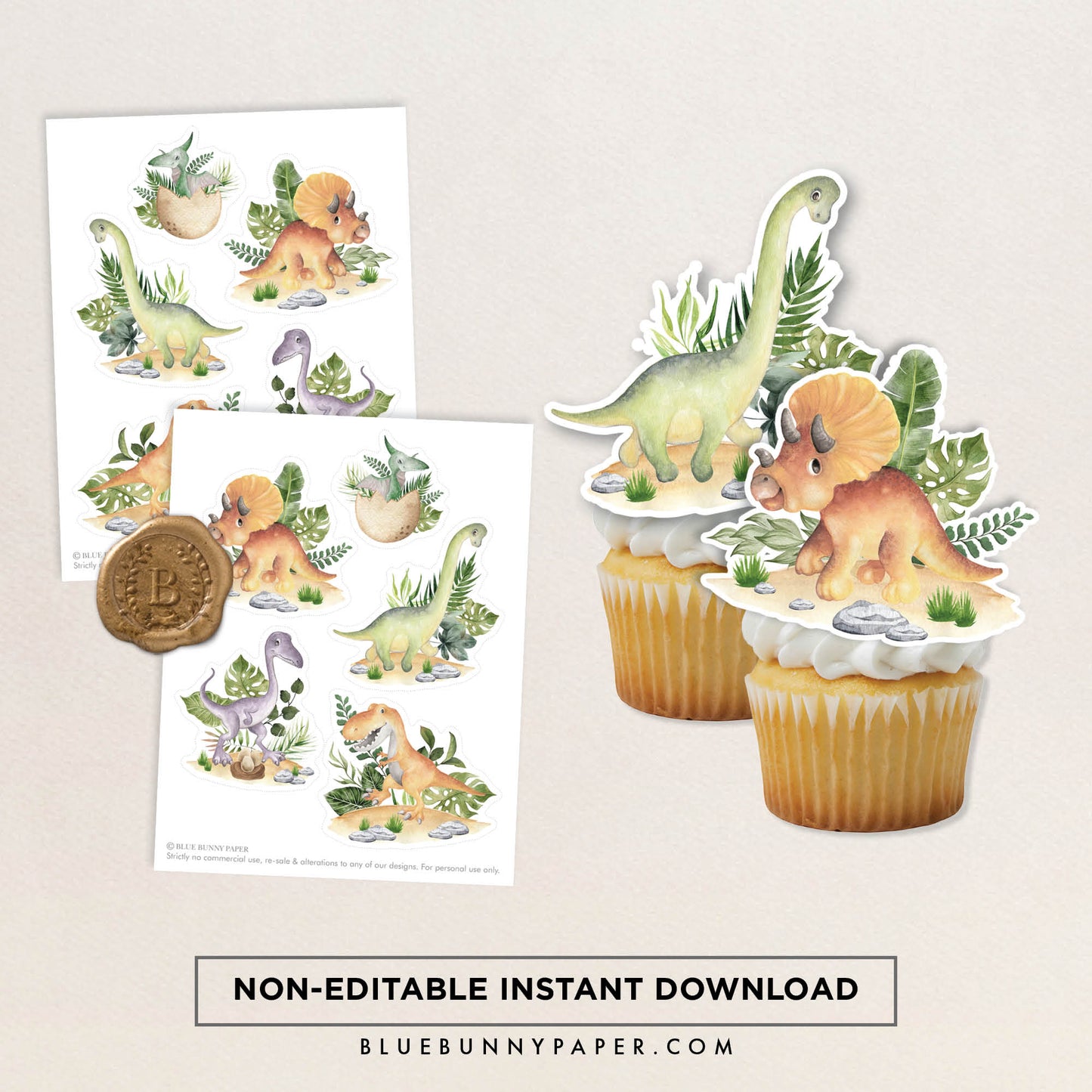 printable Dinosaur Cake Topper