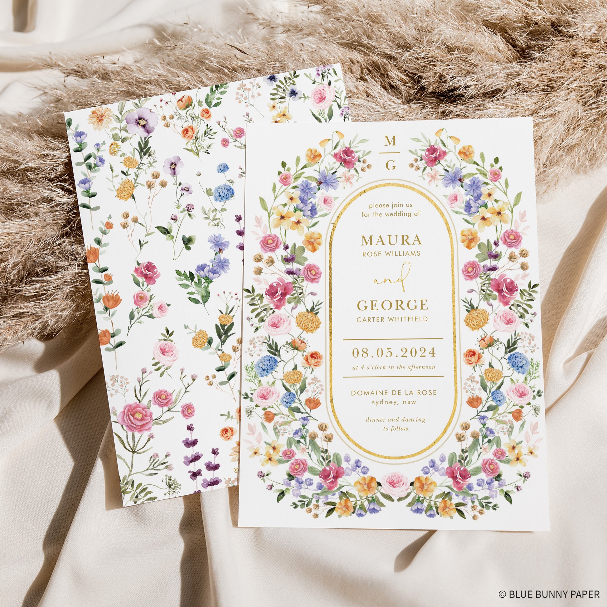 Wedding Invitation with backside