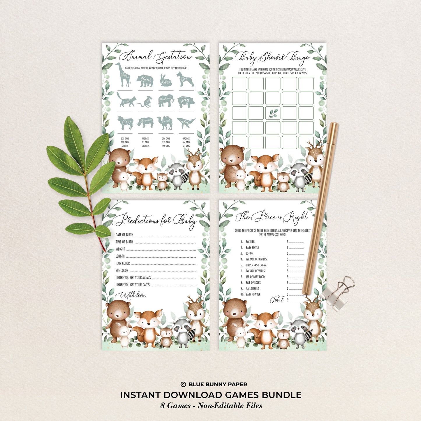 Baby Shower Games Bundle