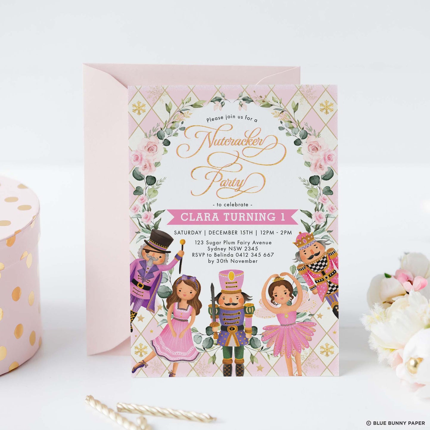 Pink Nutcracker Party Birthday Invitation