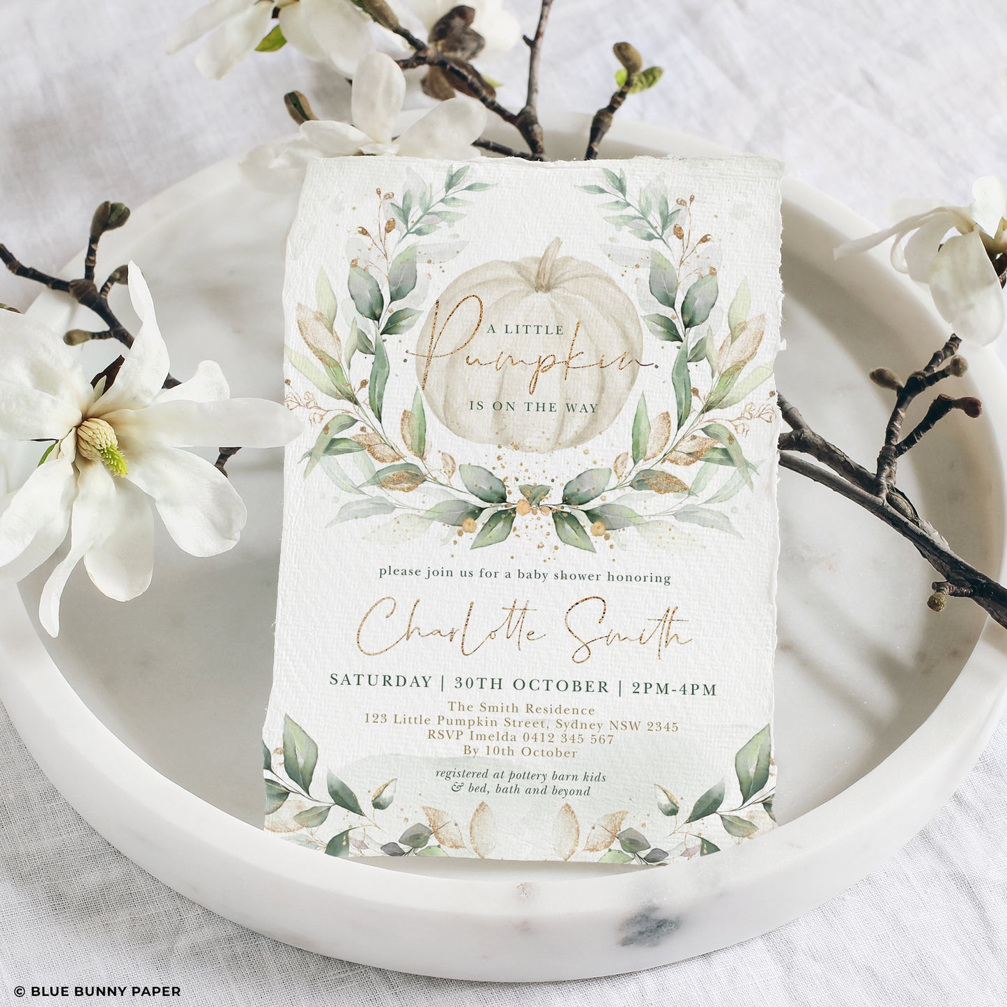 Pumpkin Baby Shower Invitation