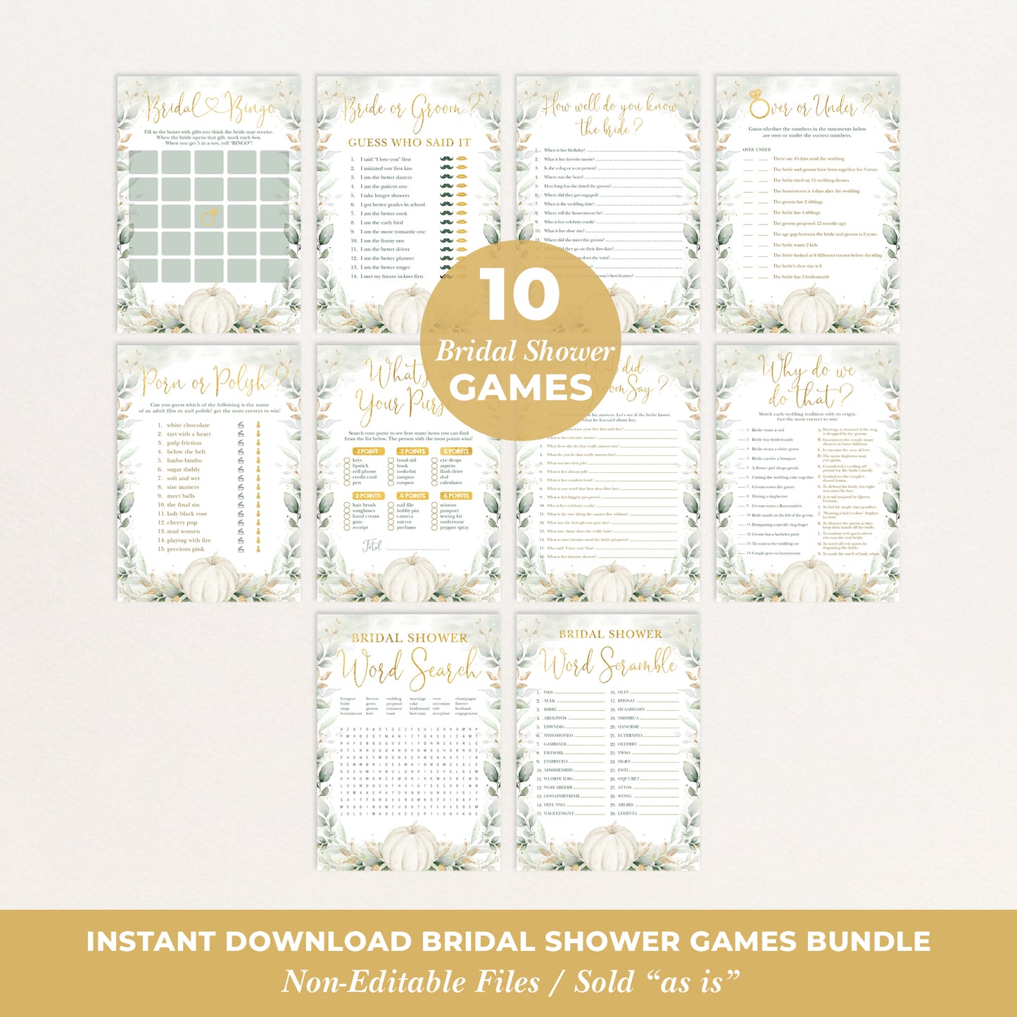 Bridal Shower Games Bundle