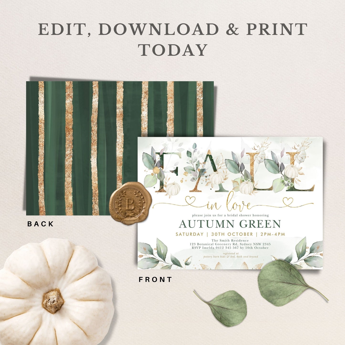 Fall in Love Bridal Shower Invitation