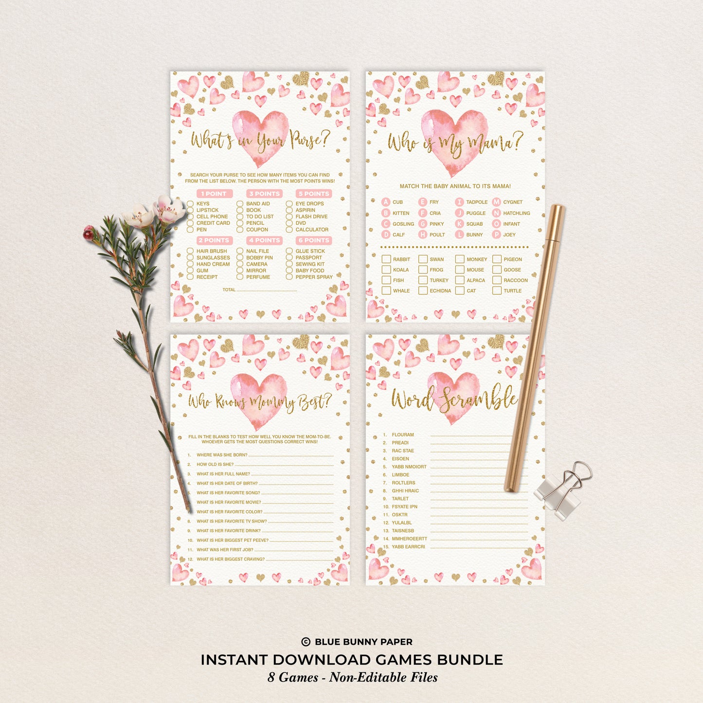 Baby Shower Games Bundle