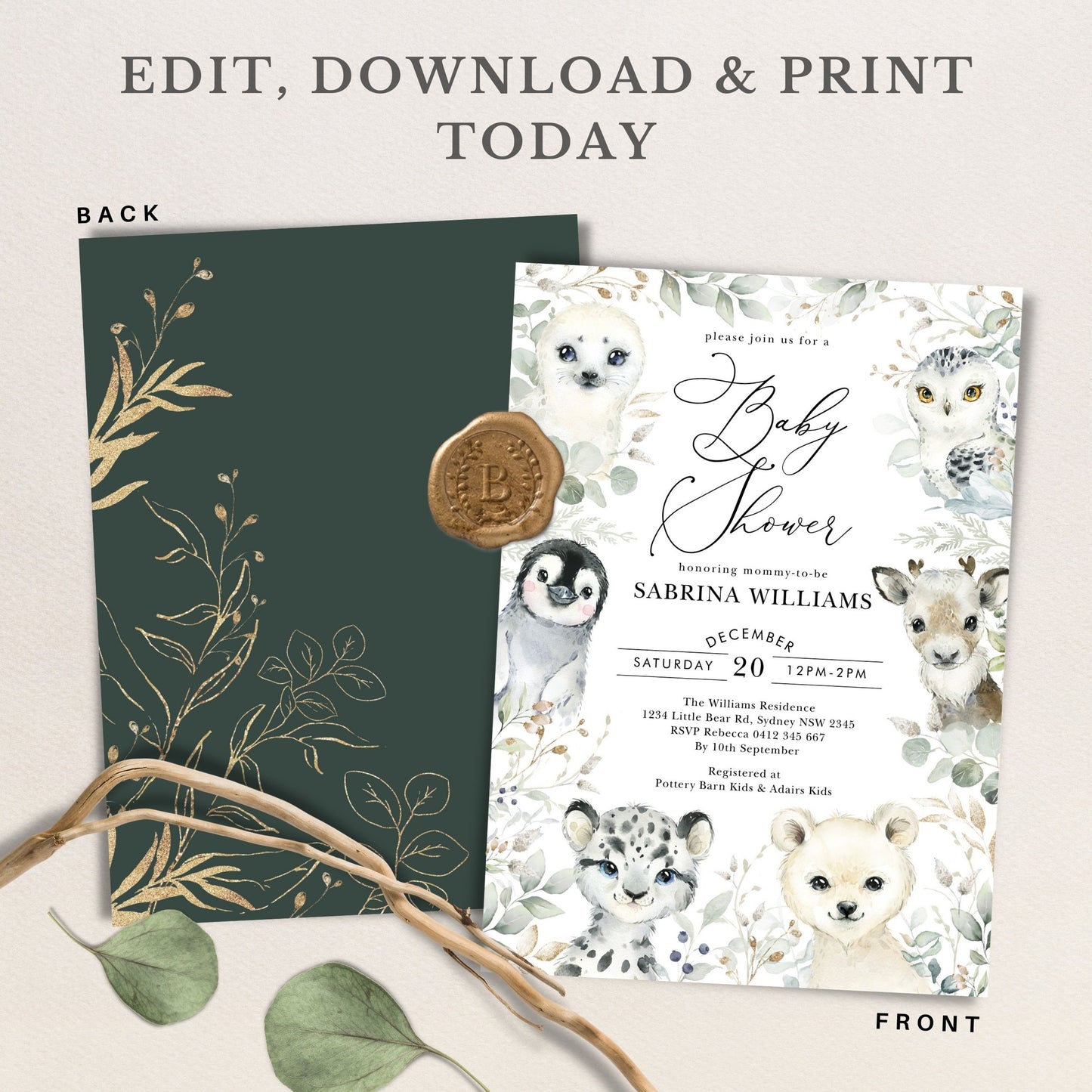 Winter Baby Shower Invitation