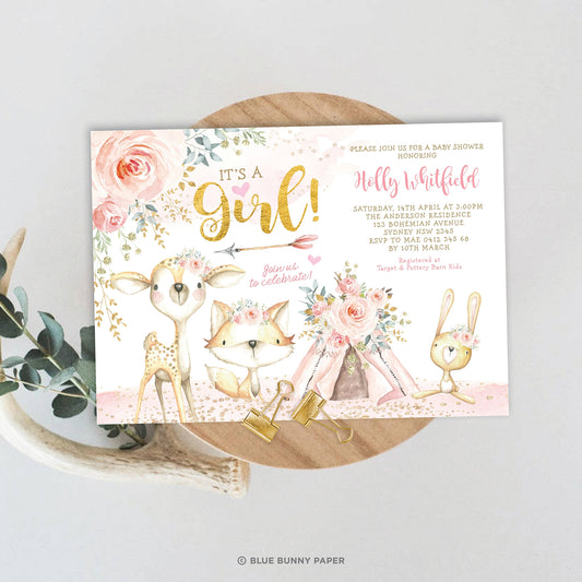 It's a Girl - Baby Shower Invite