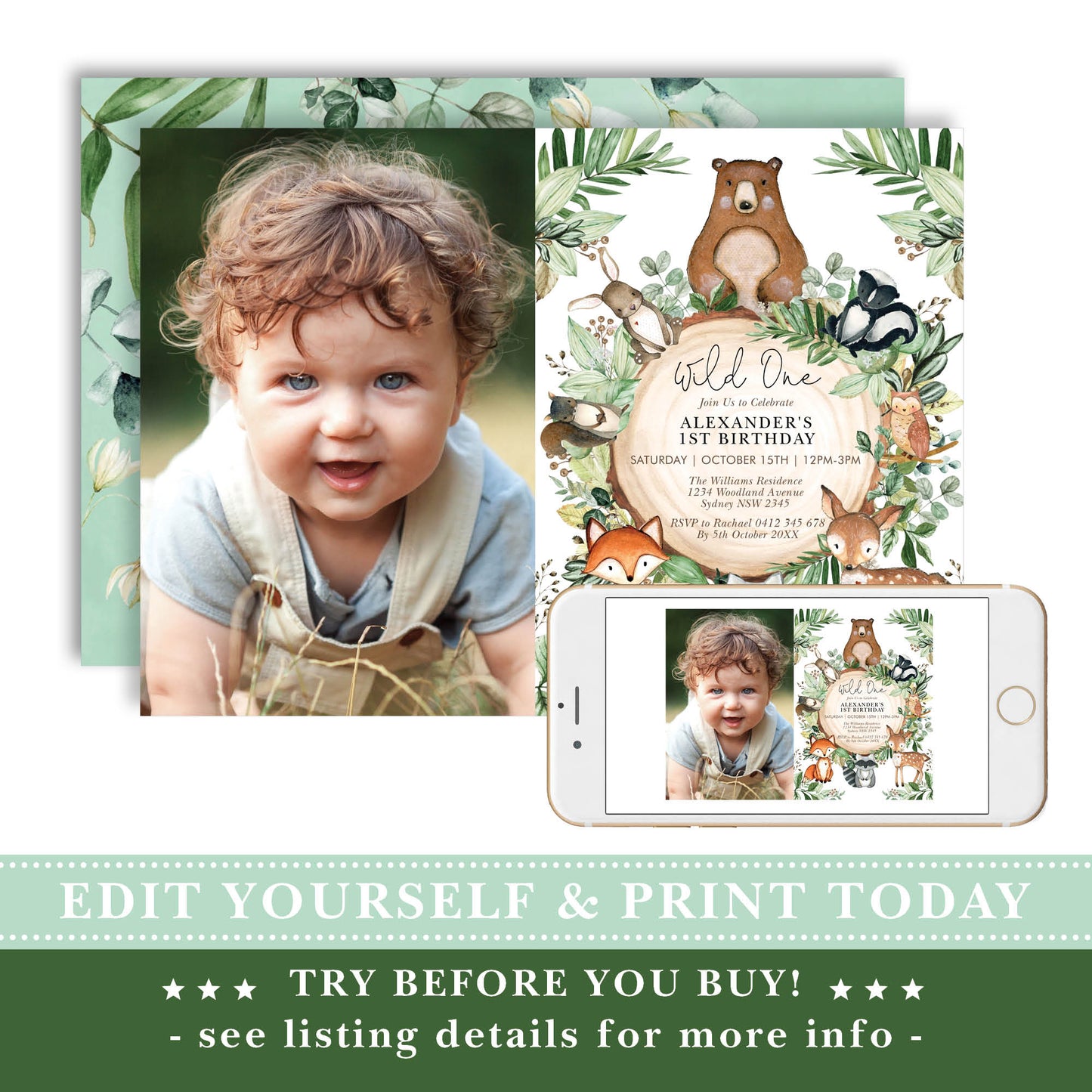Wild One Birthday Invitation