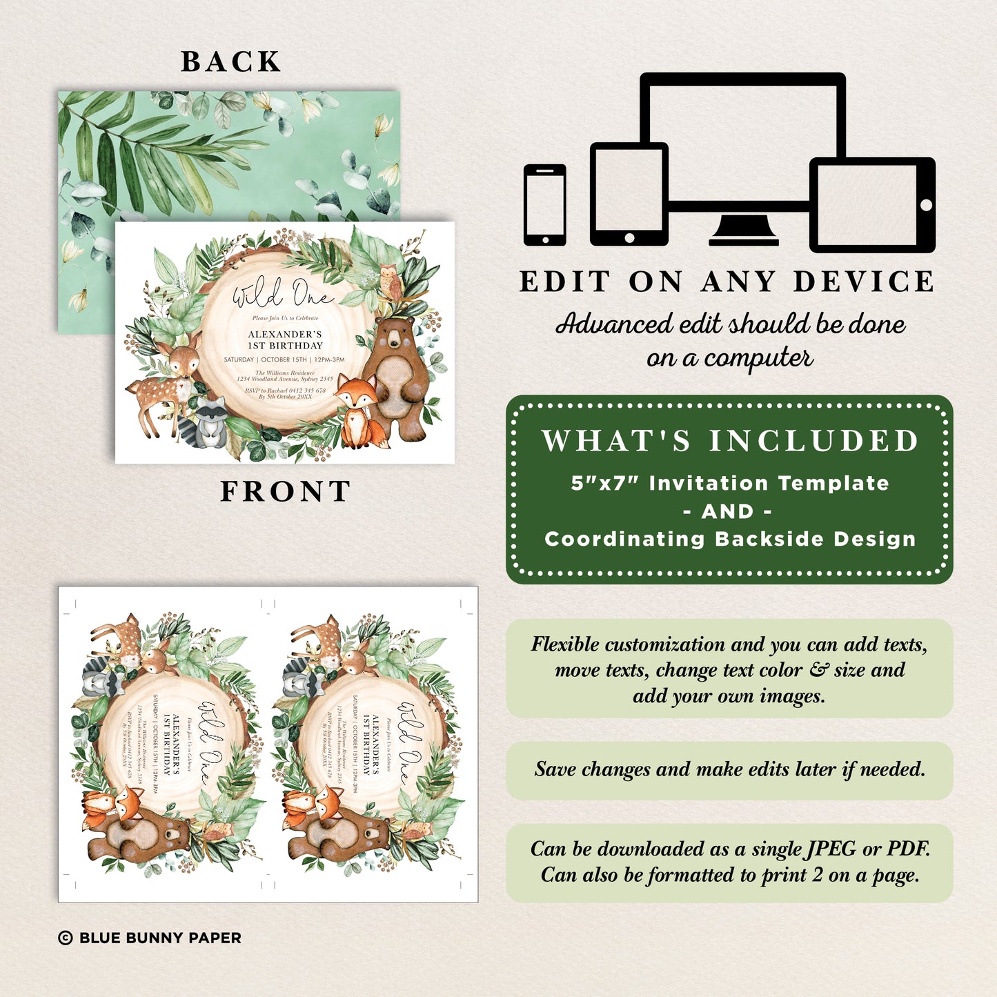 Wild One Birthday Invitation