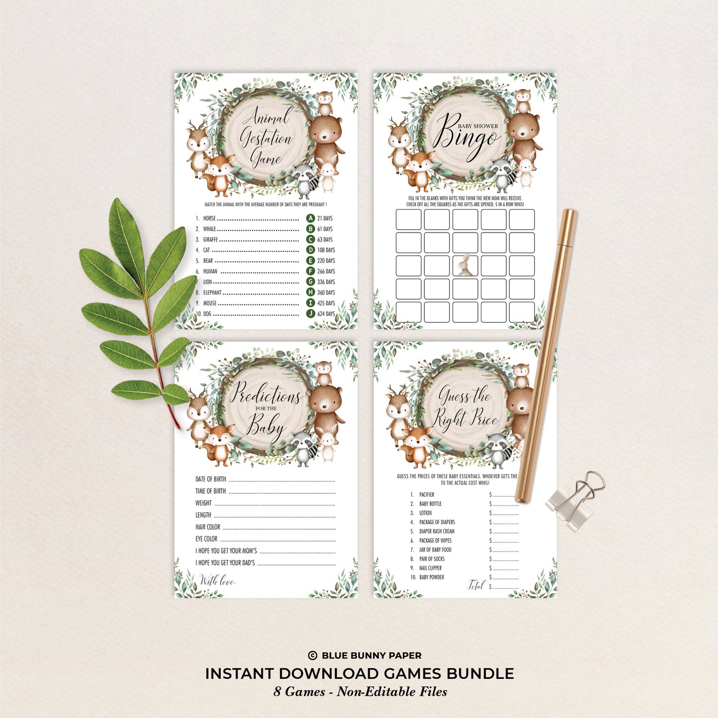 Baby Shower Games Bundle