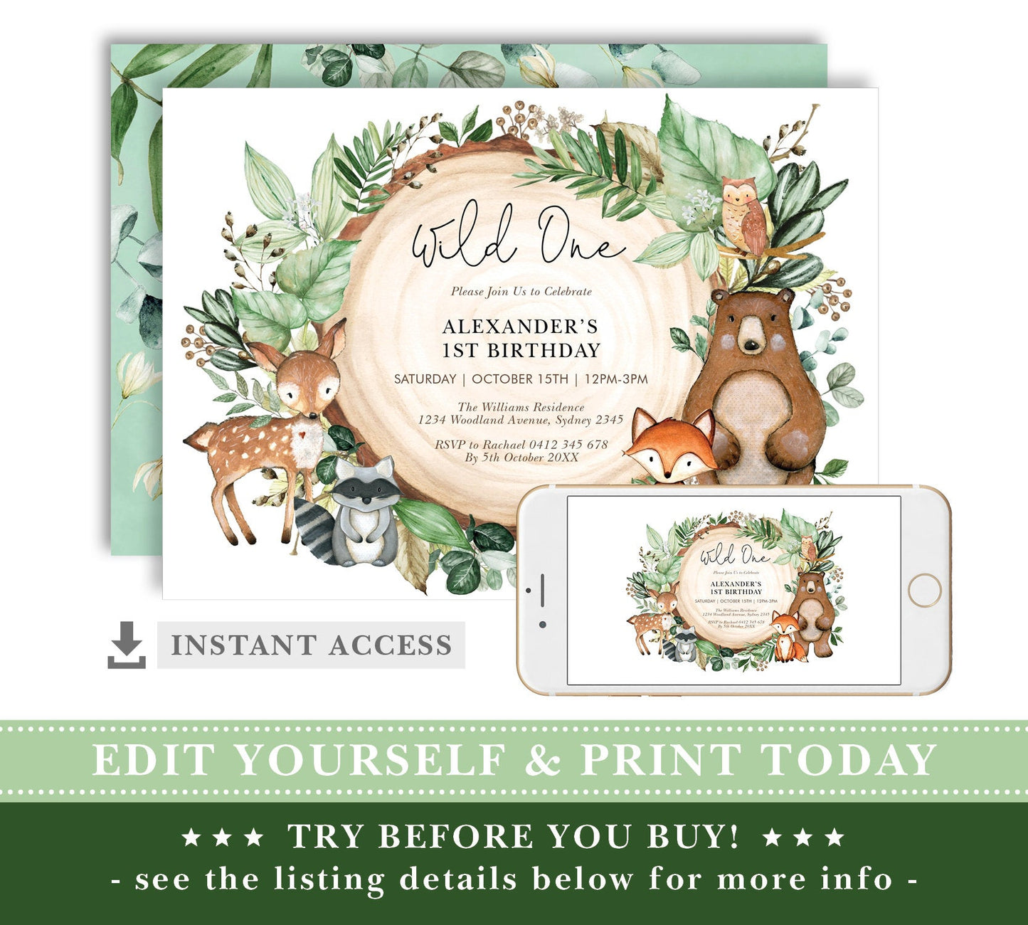 Wild One Birthday Invitation