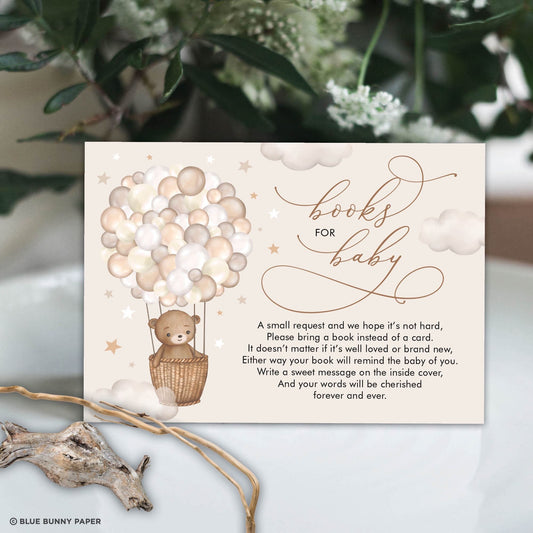 Teddy Bear Baby Shower Book Request Card