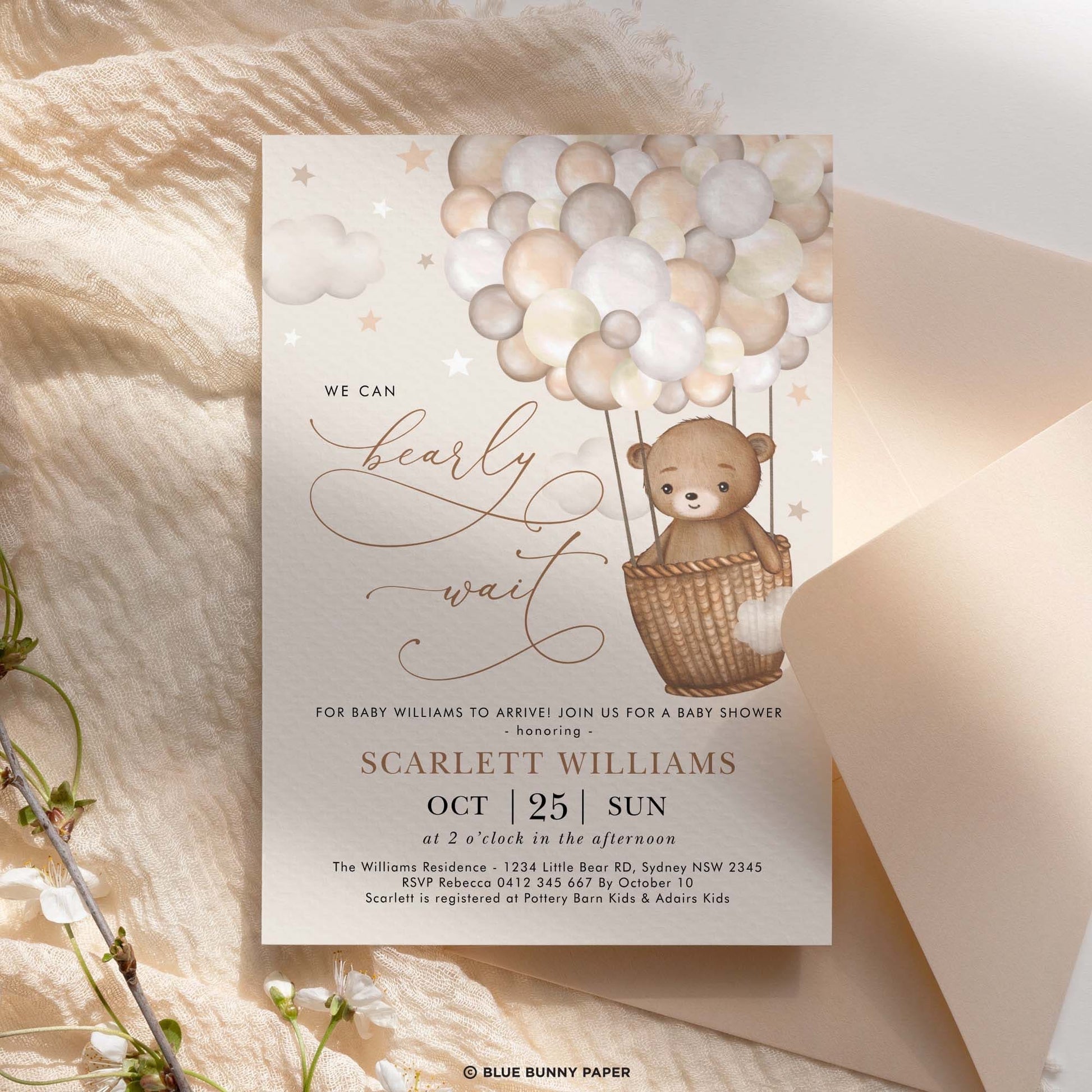 Teddy Bear Baby Shower Invitations