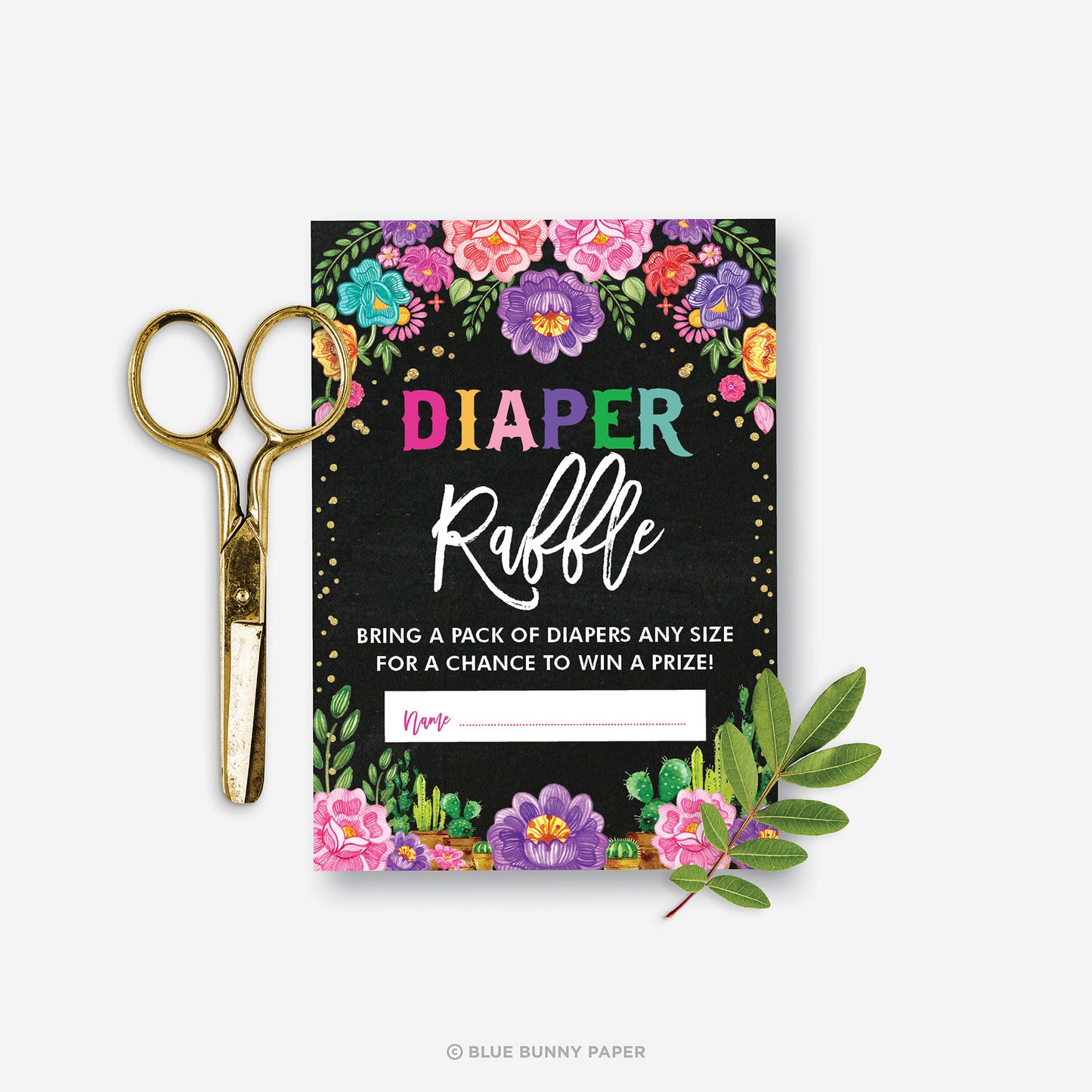 Mexican Fiesta Diaper Raffle Card