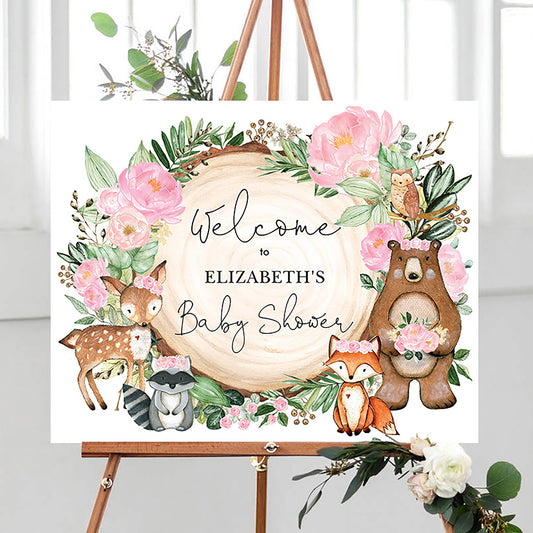 Woodland Party Welcome Sign