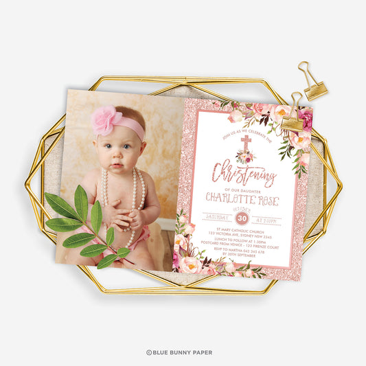 baptism christening photo invitation