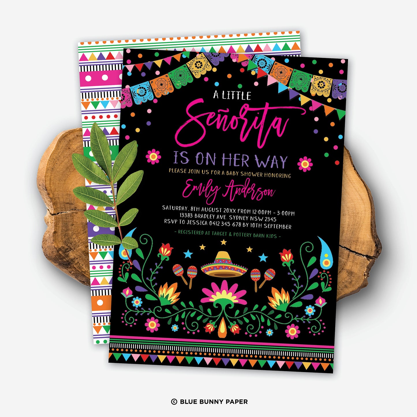 Mexican Fiesta Little Senorita Baby Shower Invite