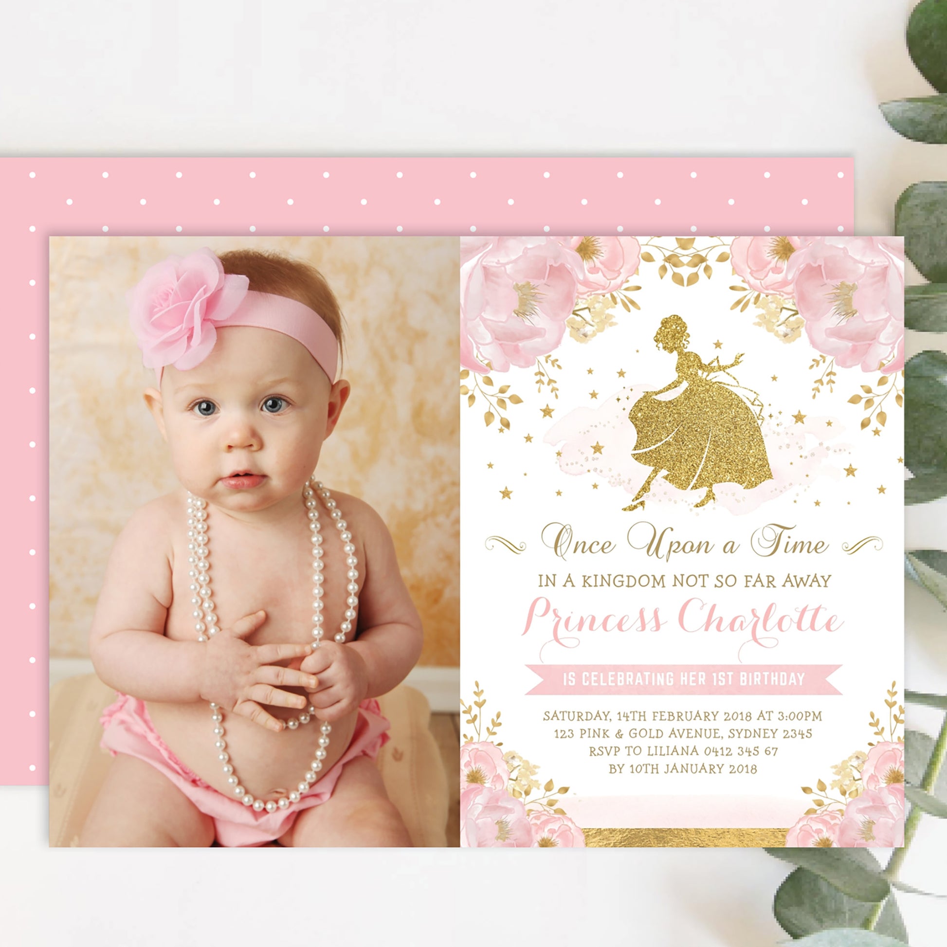 Princess Photo Birthday Invitation