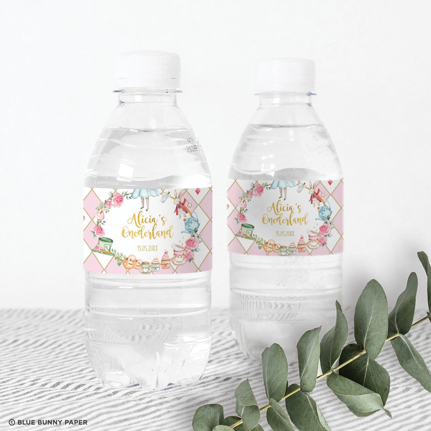 Alice in Wonderland Water Bottle Labels