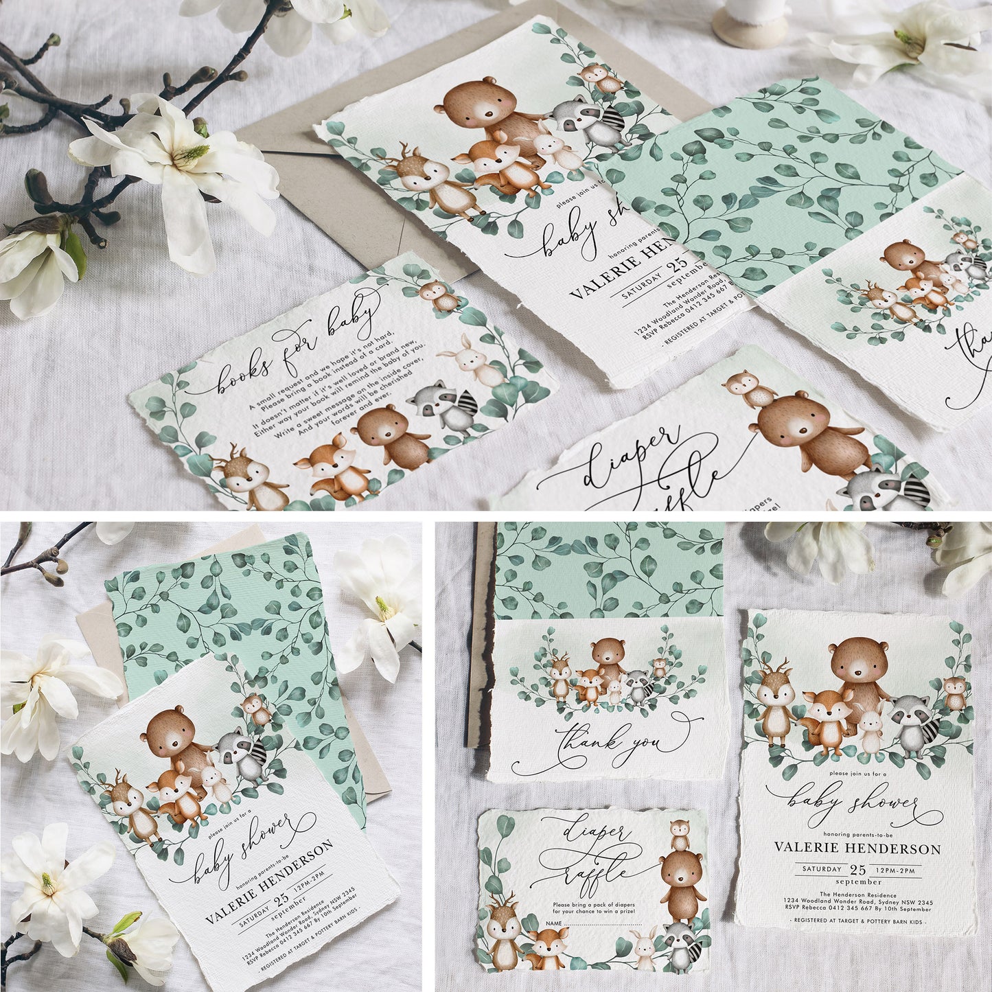 Woodland Baby Shower Invitation Bundle