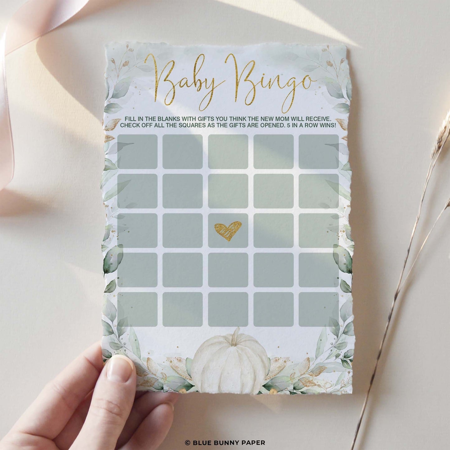 Pumpkin Baby Shower Bingo Game