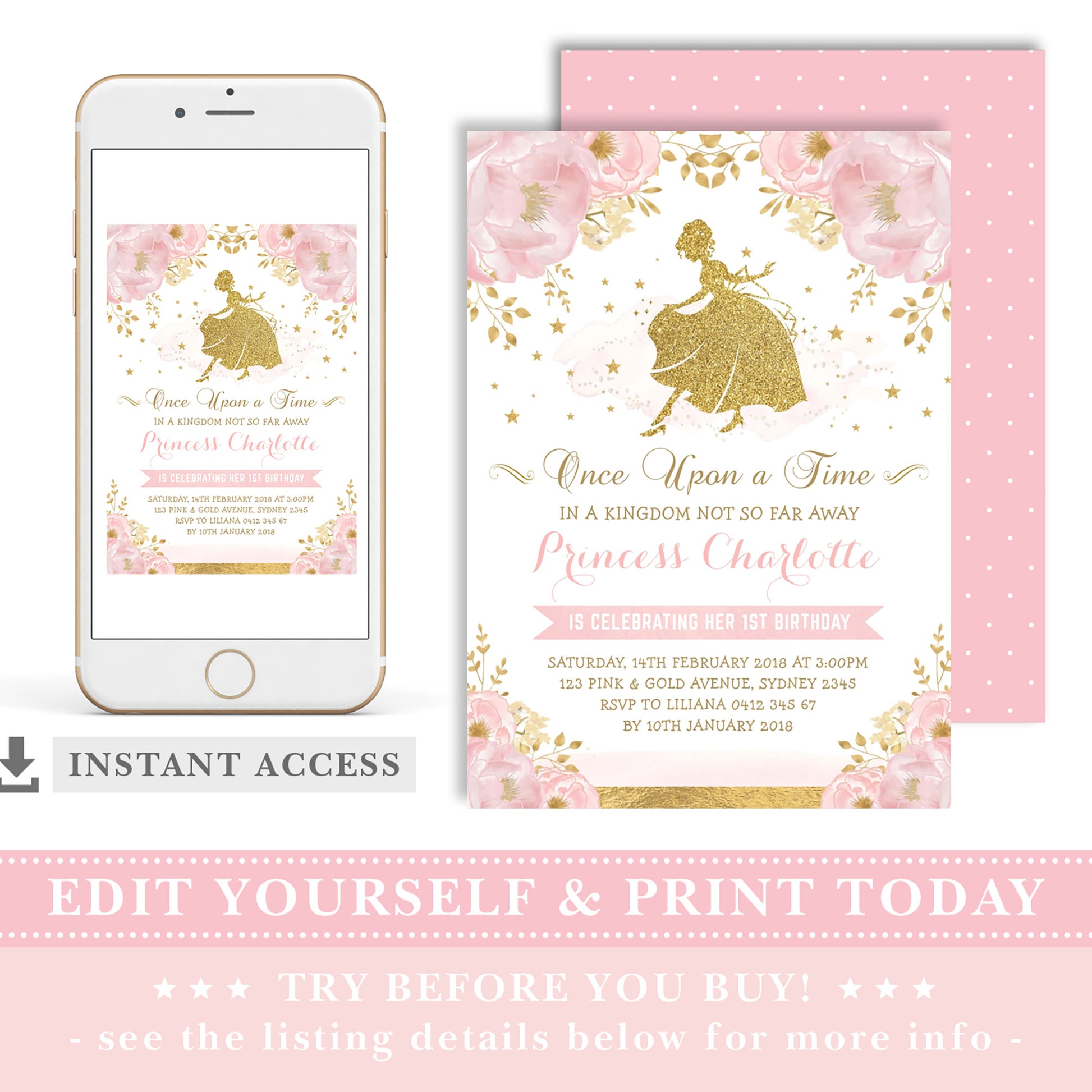 Princess Birthday Invitation