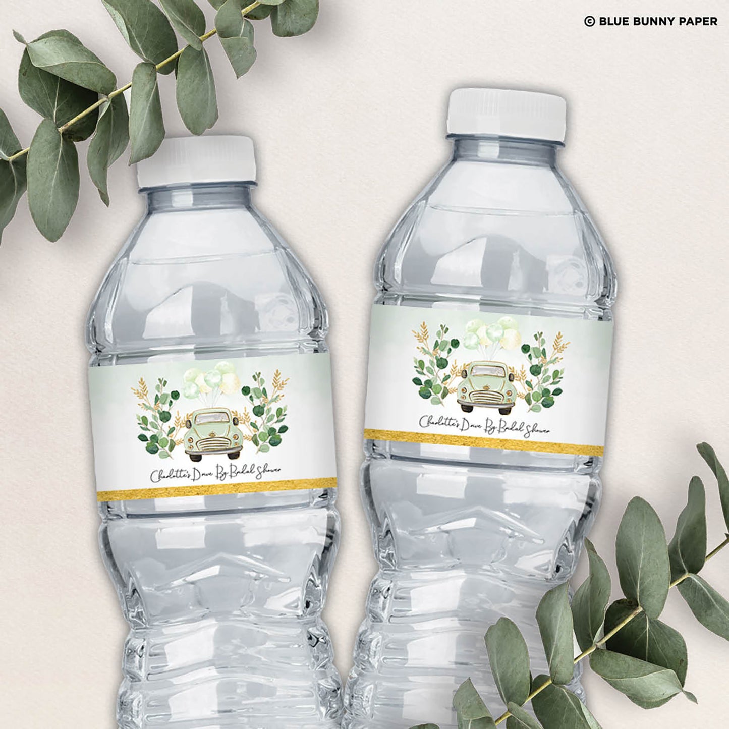 Green Car Water Bottle Label