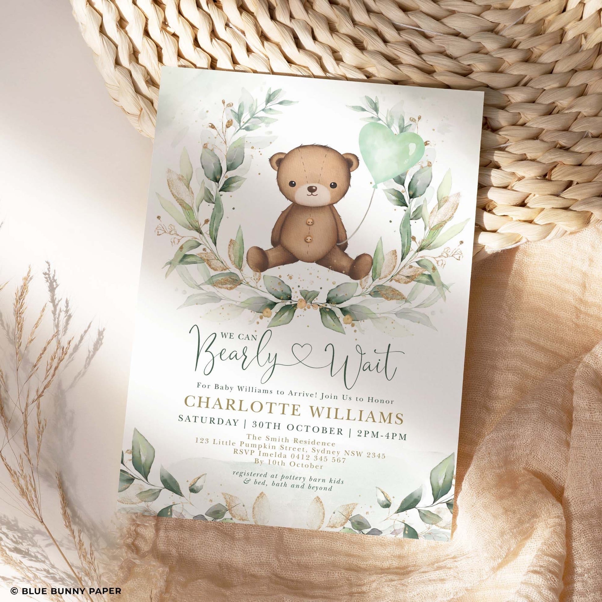 Teddy Bear Baby Shower Invitation