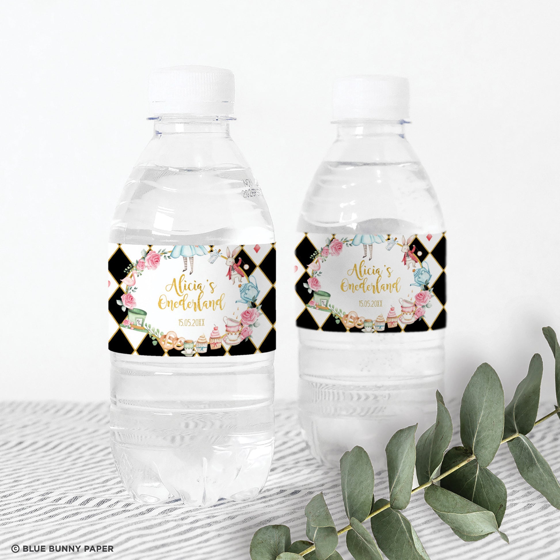 Alice in Wonderland Water Bottle Labels