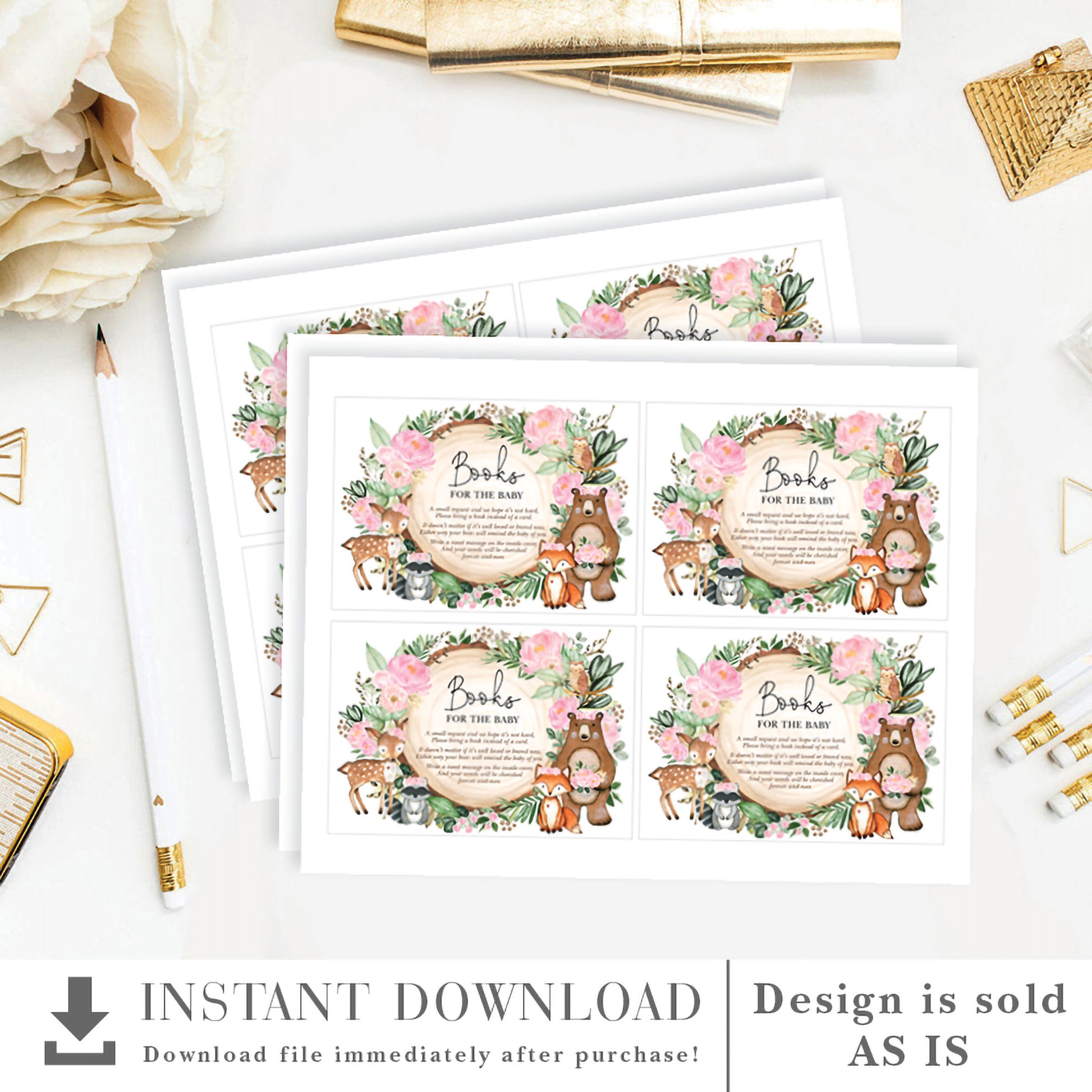 Woodland Animals Book Request Card