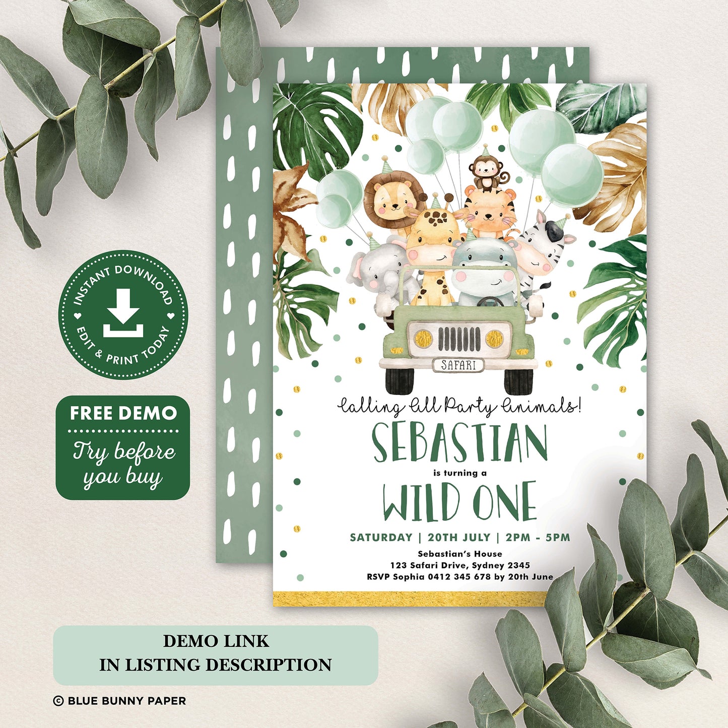 Wild One Birthday Invitation