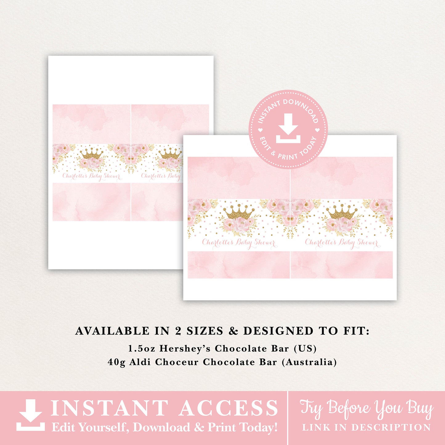 Princess Chocolate Bar Wrapper