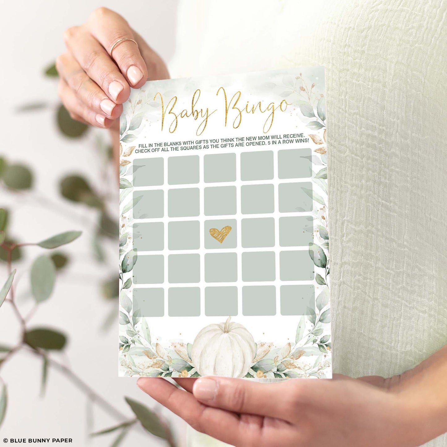Pumpkin Baby Shower Bingo Game