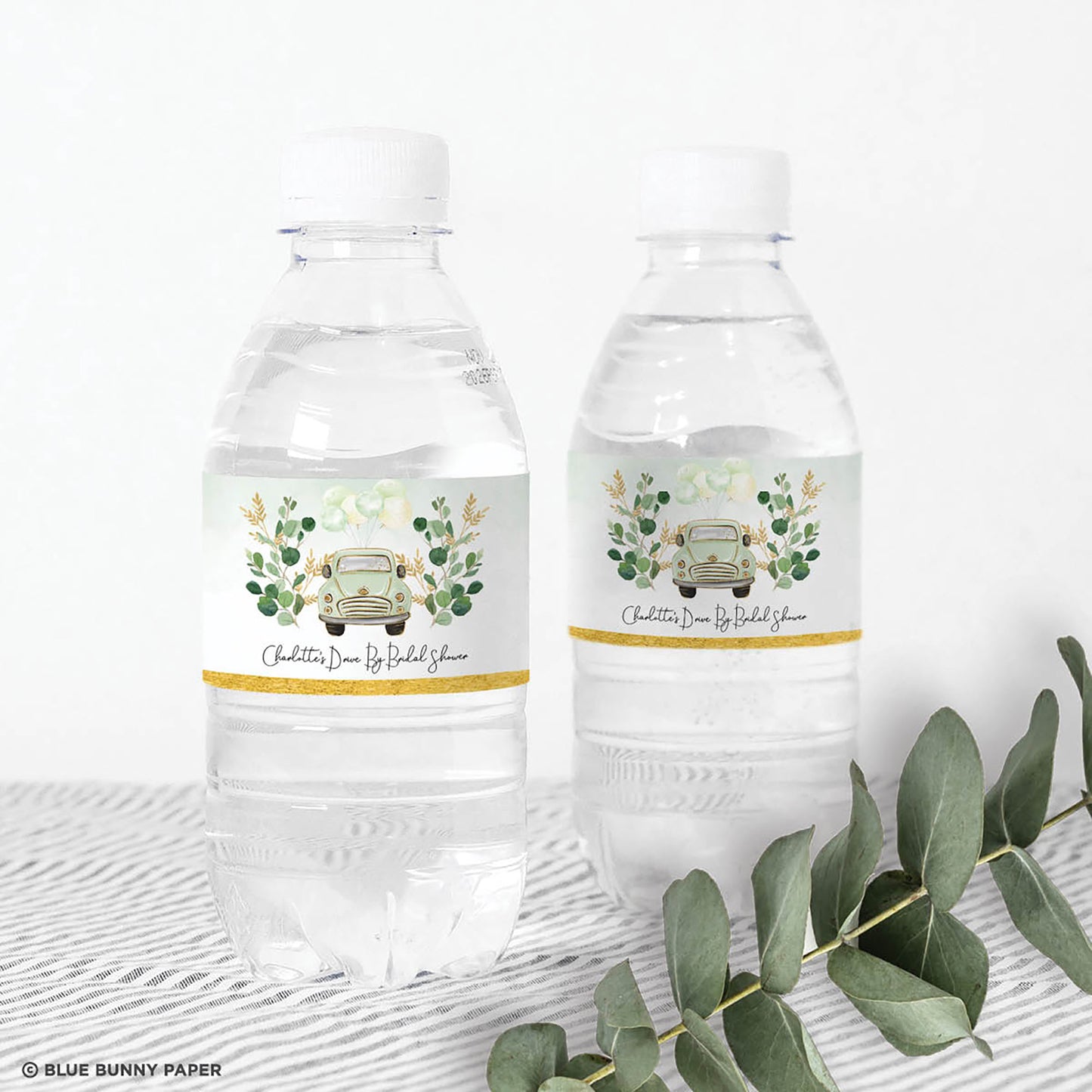 Green Car Water Bottle Label