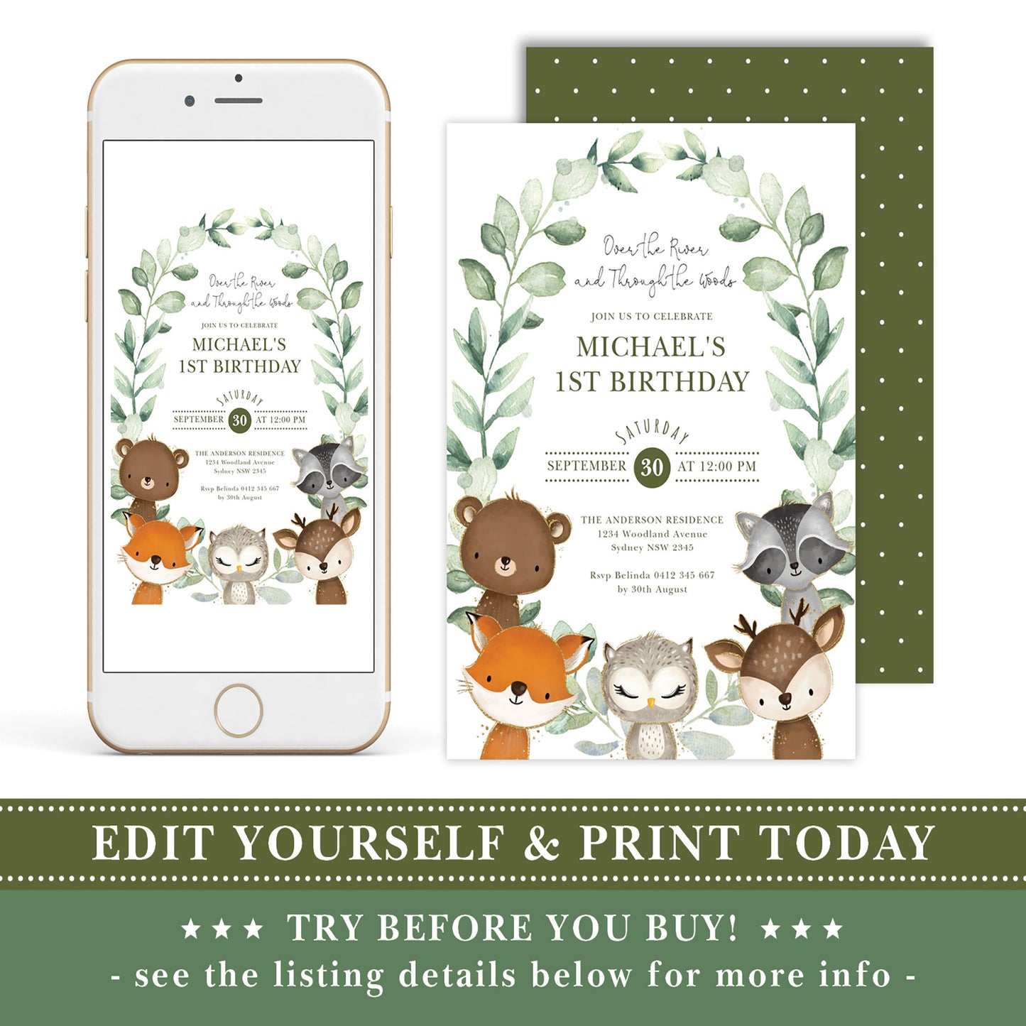 Woodland Birthday Invitation