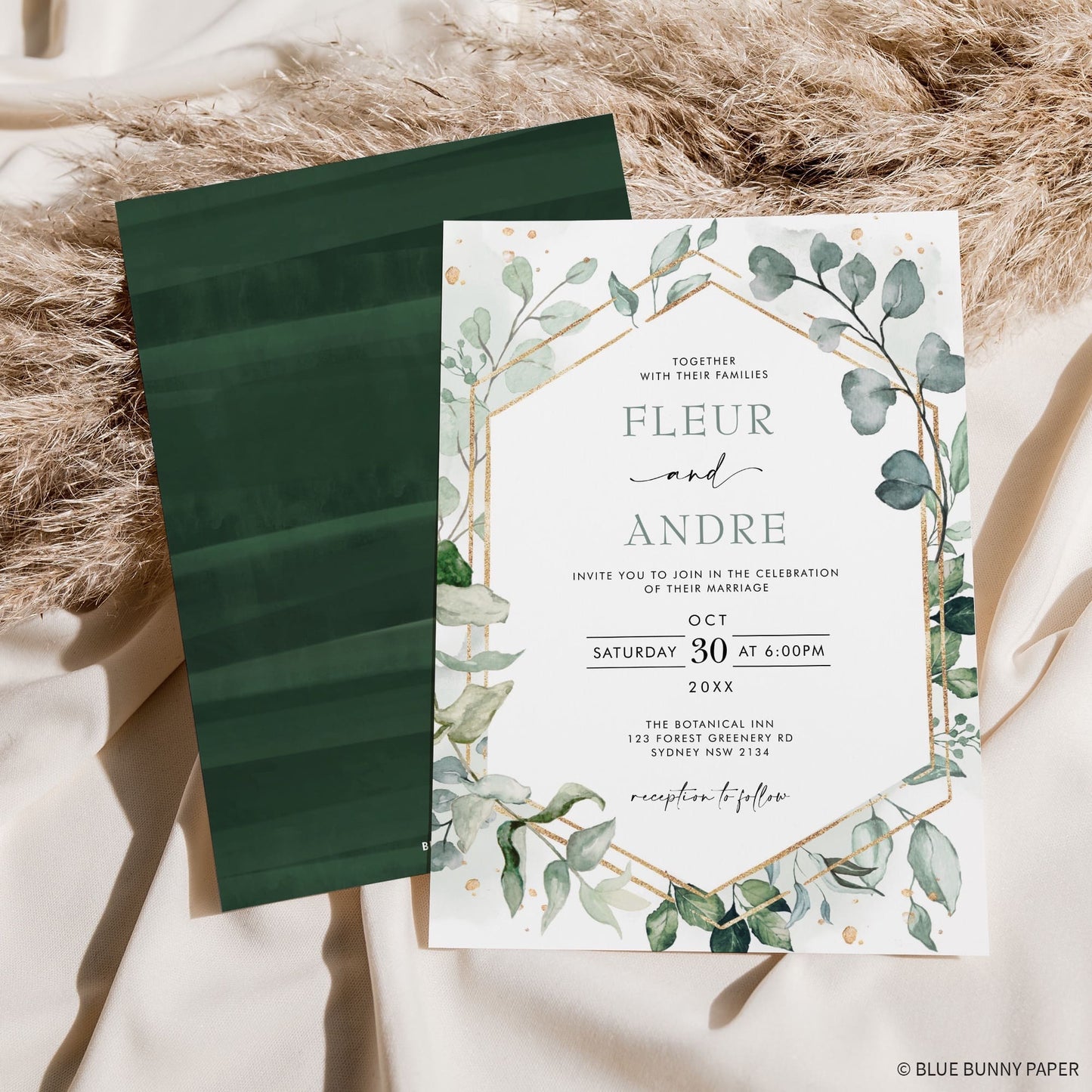 Greenery Digital Wedding Invitation