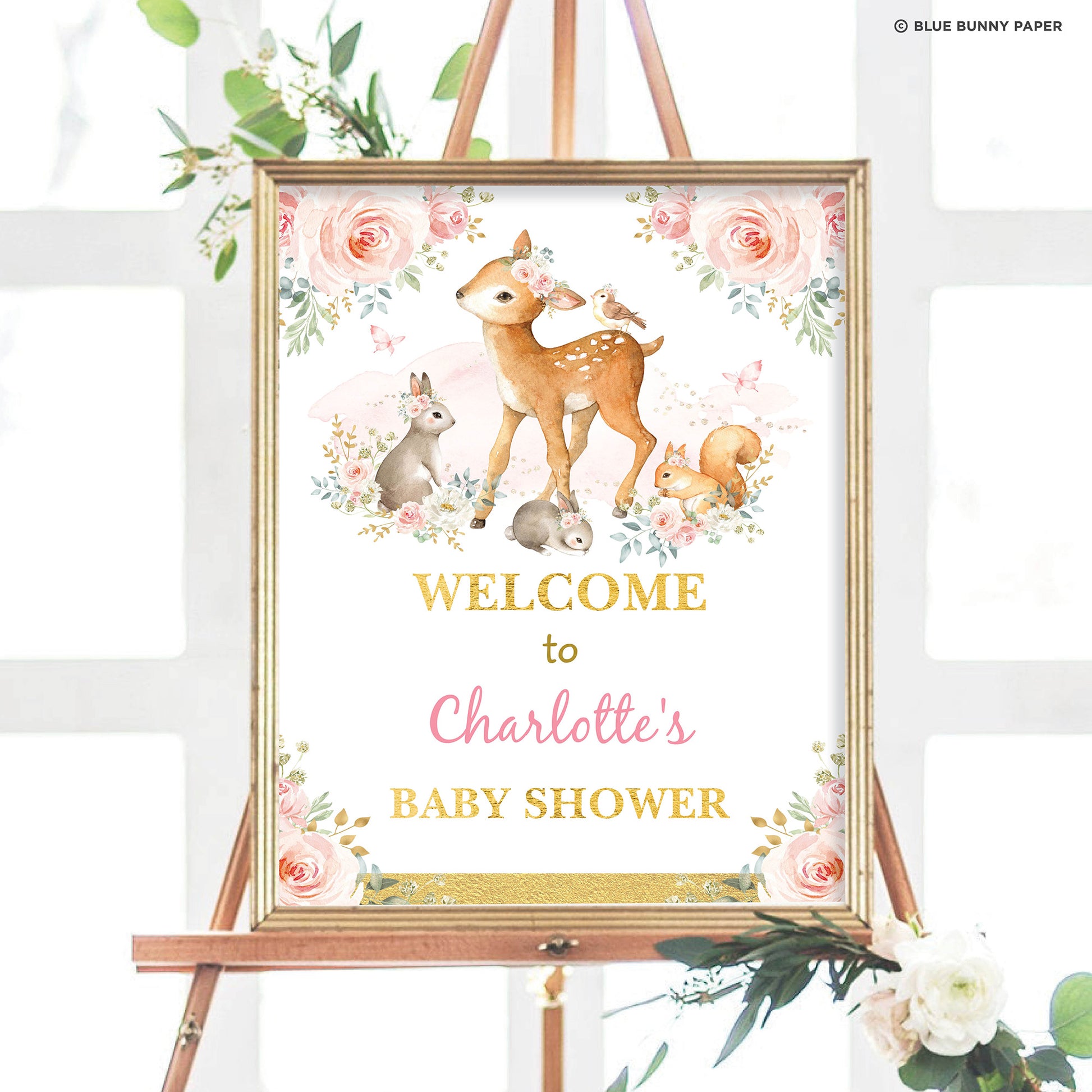 Girl Woodland Party Welcome Sign