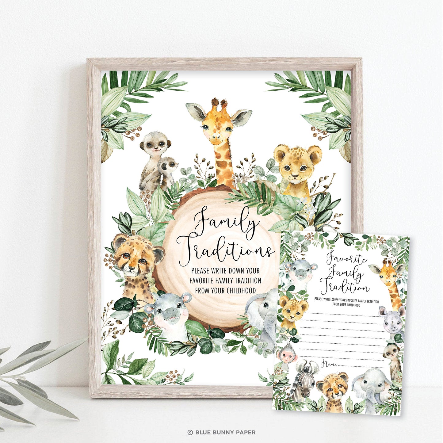 Family Traditions Safari Baby Shower Game