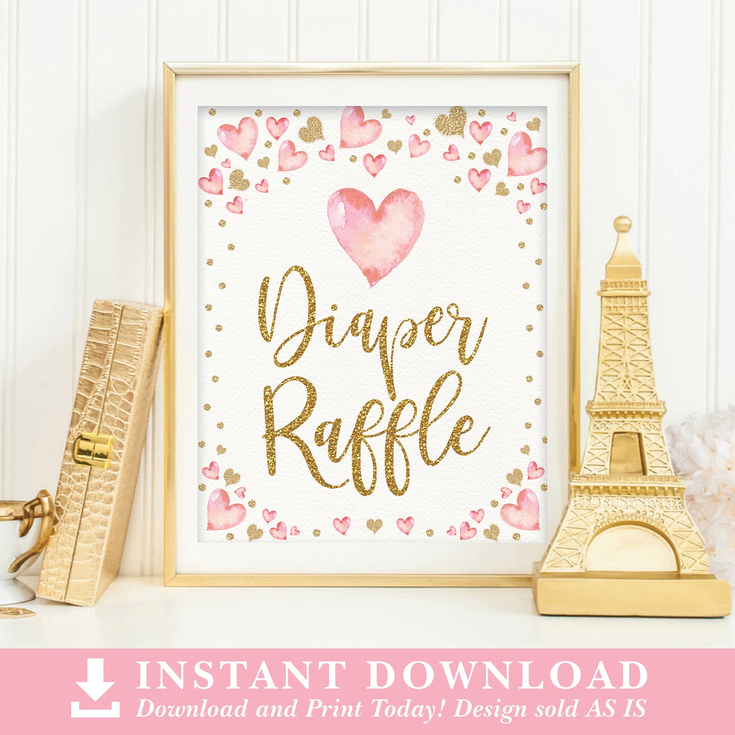 Valentines Diaper Raffle Party Sign