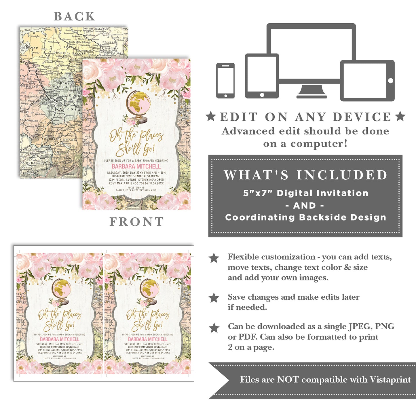 Printable Girl Baby Shower Invitation