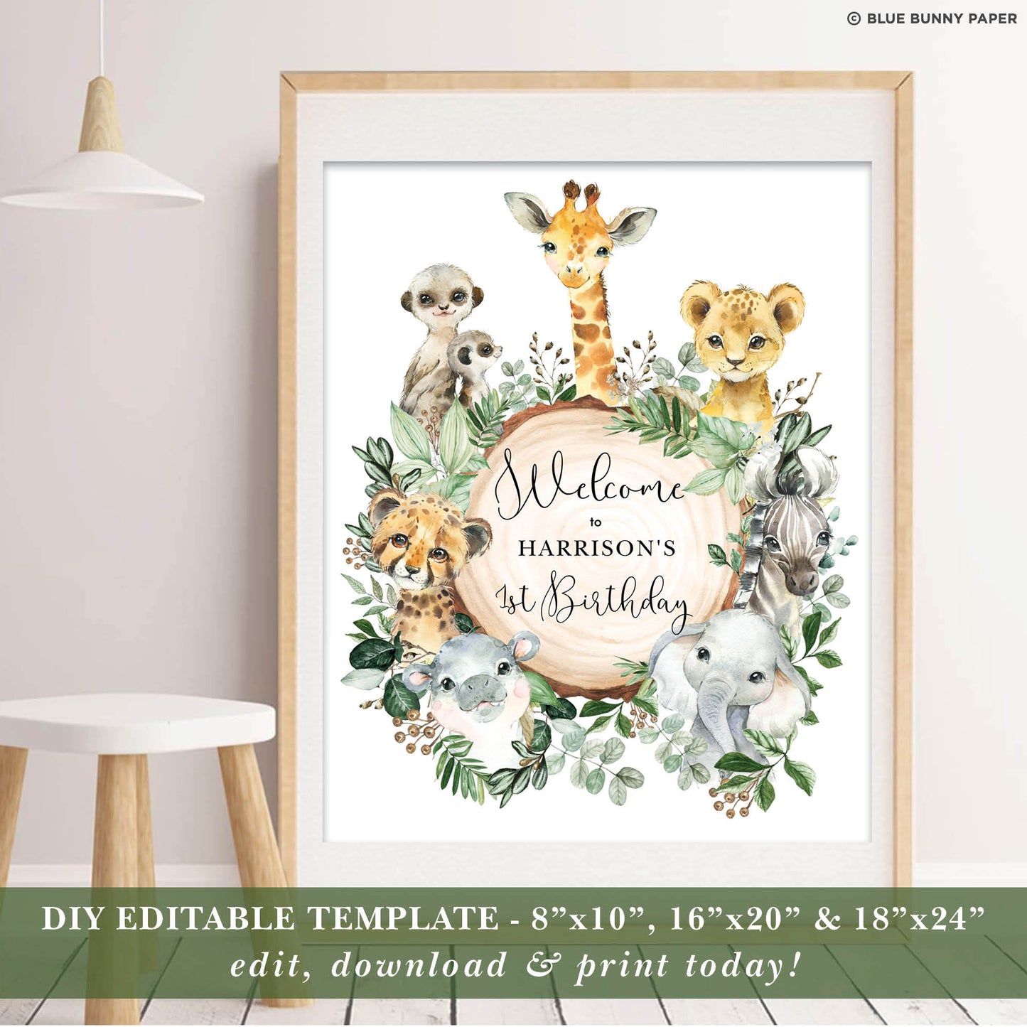 Safari Animals Party Welcome Sign