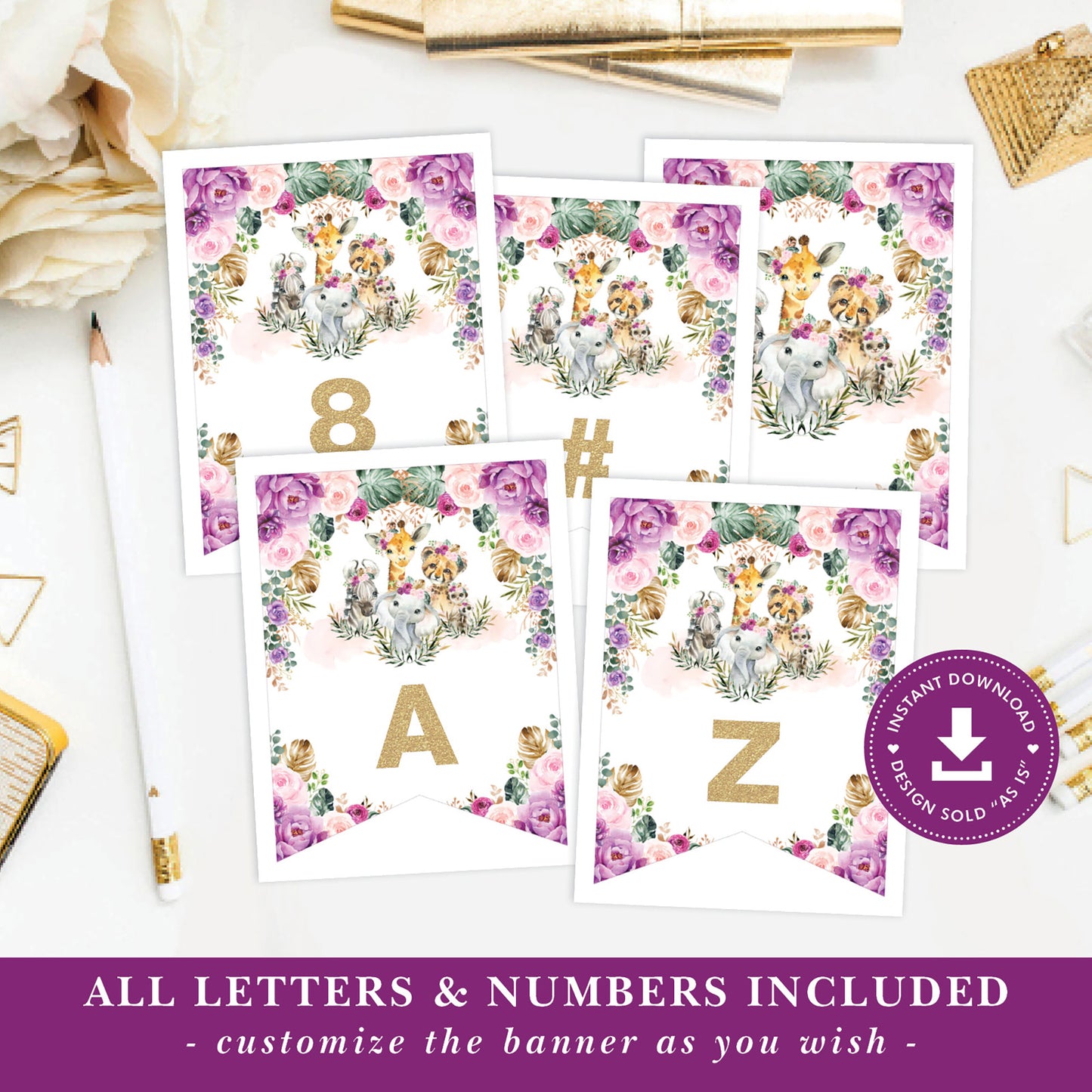 Jungle Animals Party Bunting