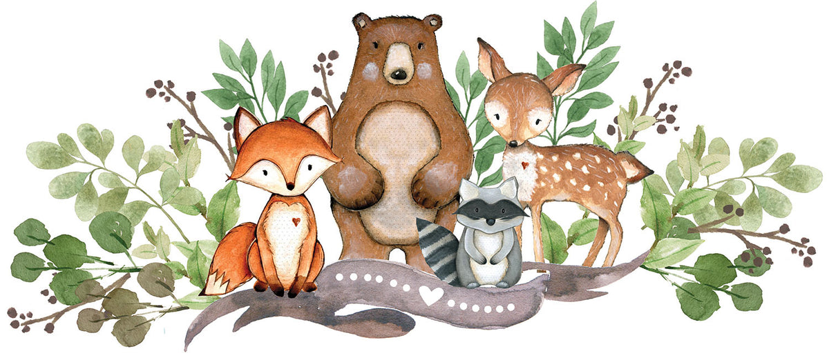 Greenery Woodland Animals Baby Shower & 1st Birthday Printables