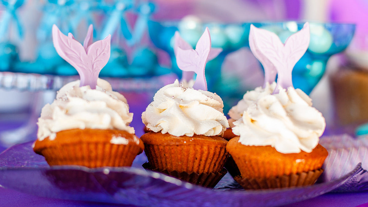 mermaid birthday party cupcake topper