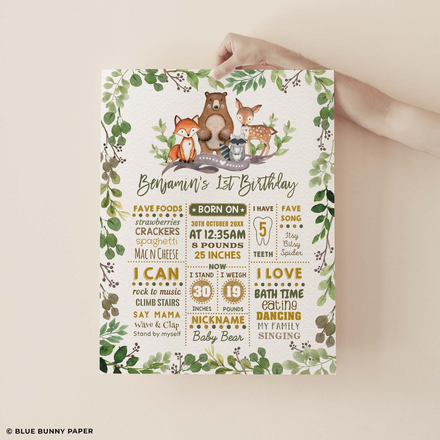 1st Birthday Milestone Poster