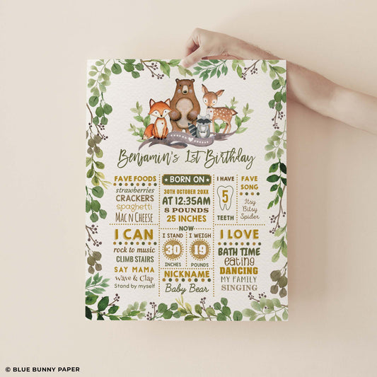 1st Birthday Milestone Poster