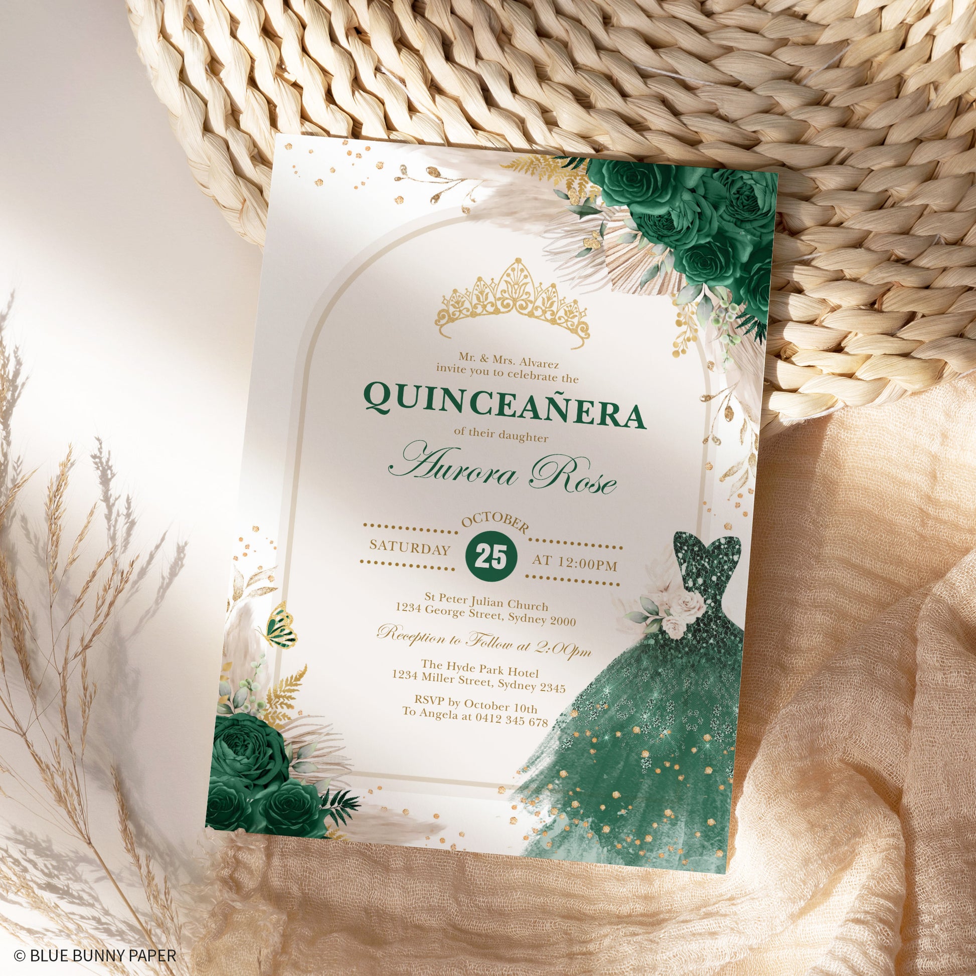 Enchanted Forest themed Quinceañera Invitations