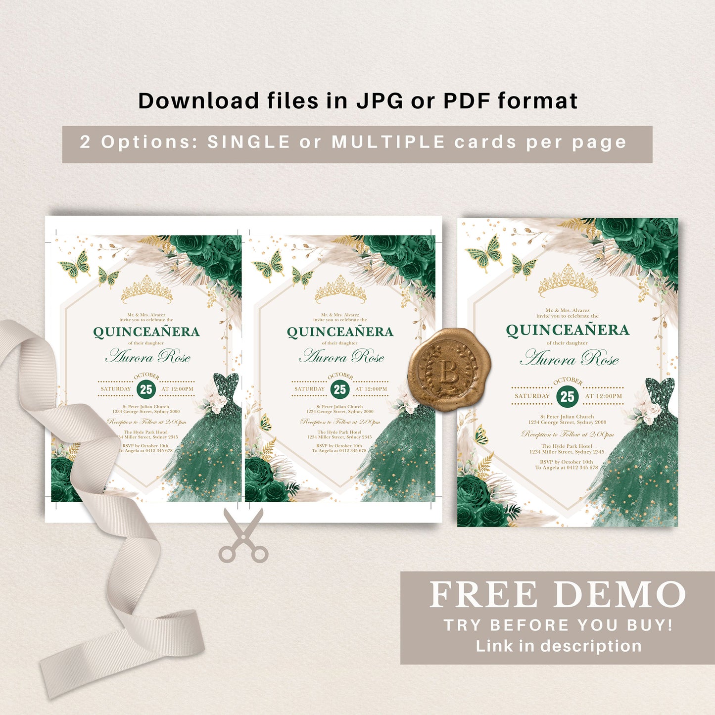 Printable Quinceañera Invitations