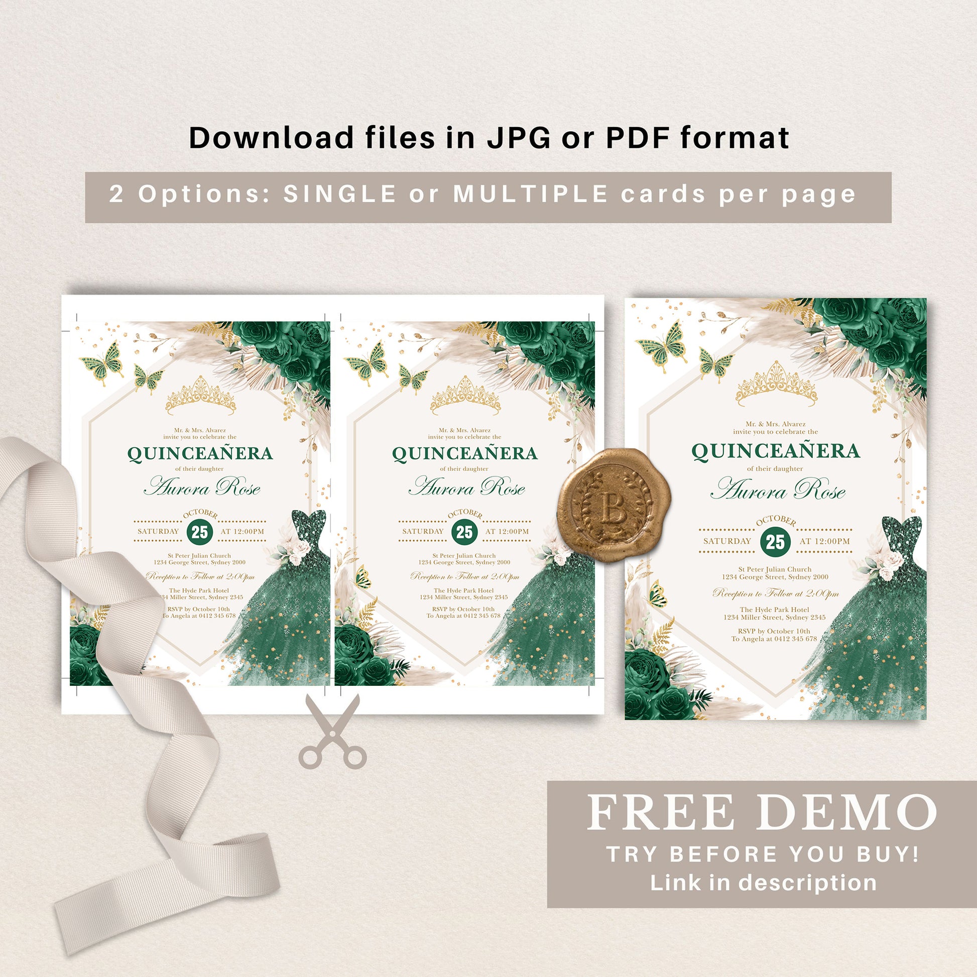 Printable Quinceañera Invitations