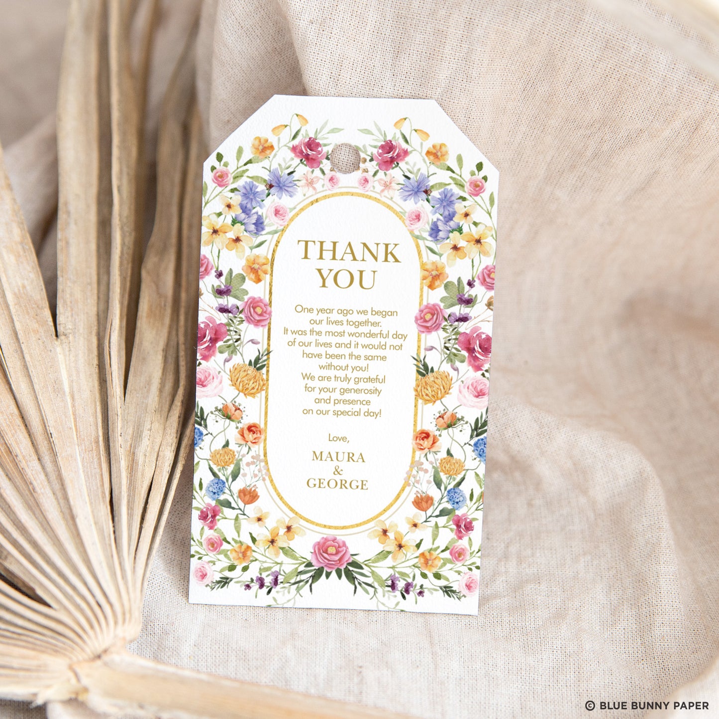 Floral Wedding Favor Tag