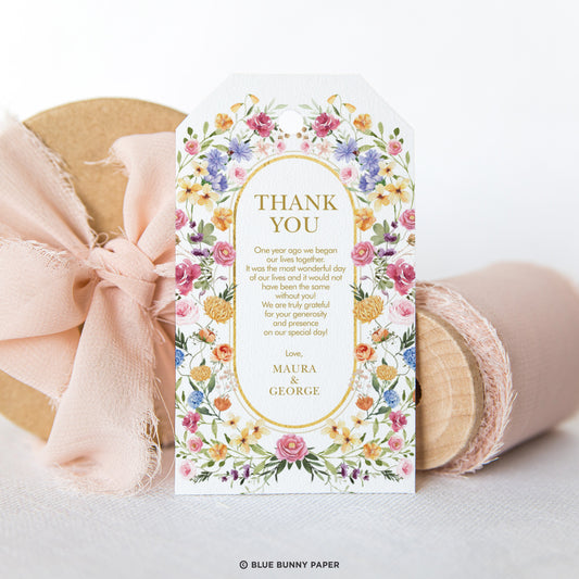 Wildflower Wedding Favor Tag